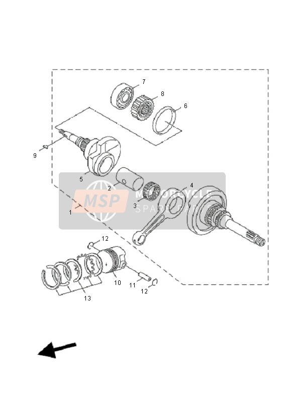 Yamaha NXC125EA CYGNUS X 2010 Crankshaft & Piston for a 2010 Yamaha NXC125EA CYGNUS X